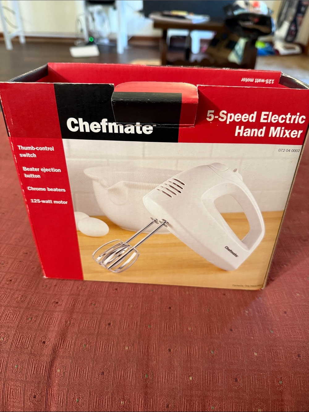 5-Speed Electric Hand Mixer in White